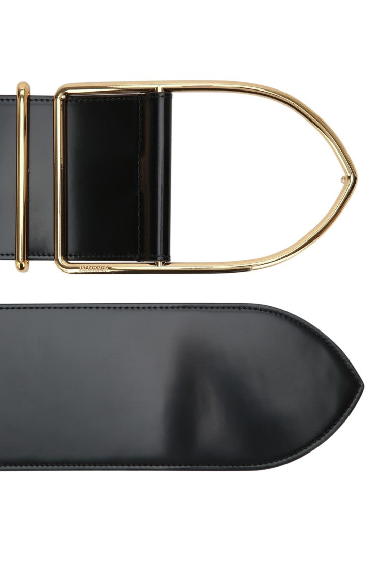 Jacquemus Wide Structured Belt With Geometric Buckle