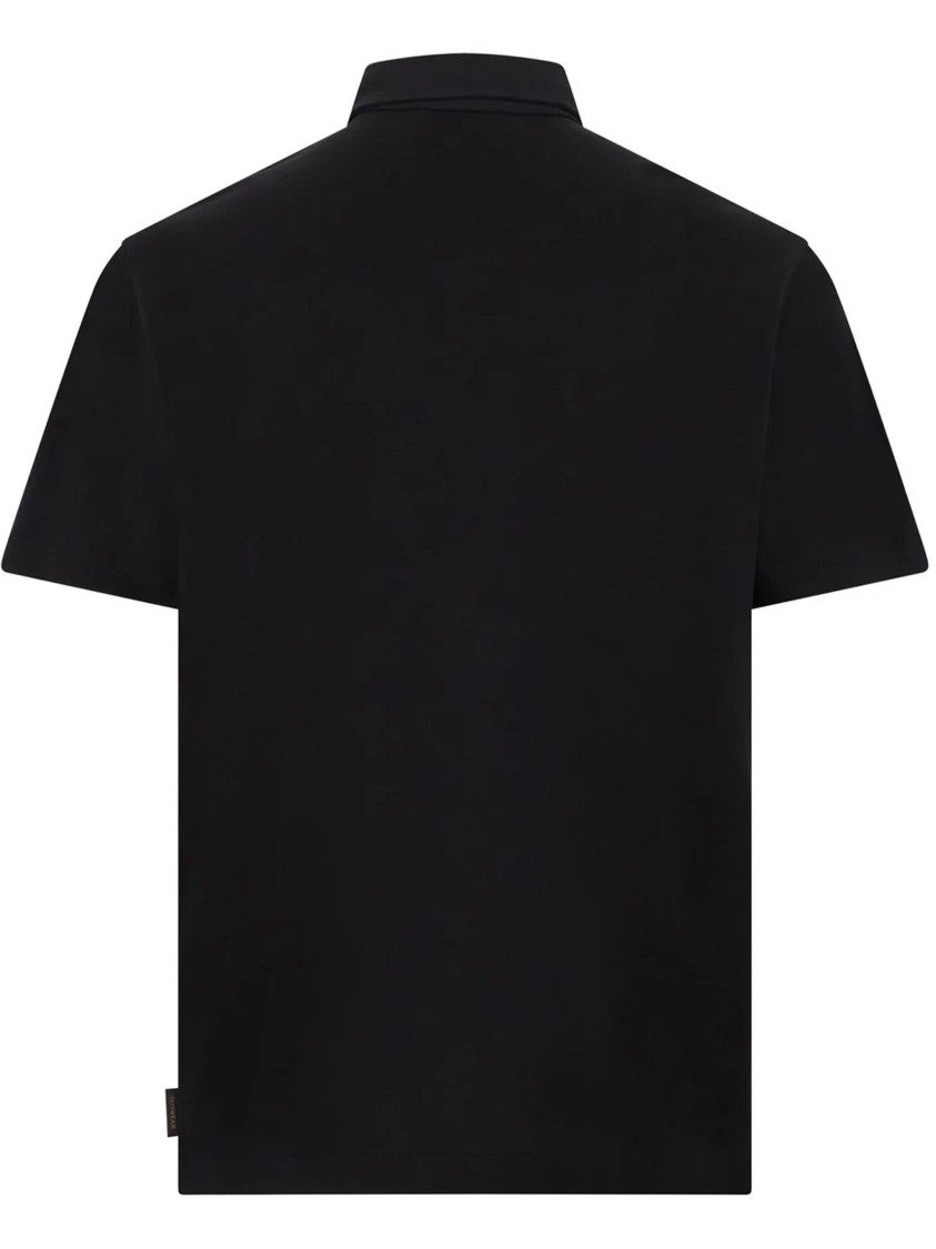 Zanone Black Classic Pima Cotton Polo Shirt