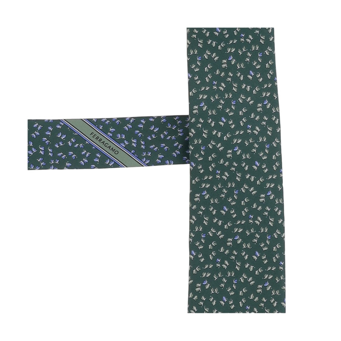 Salvatore Ferragamo Green Patterned Silk Tie