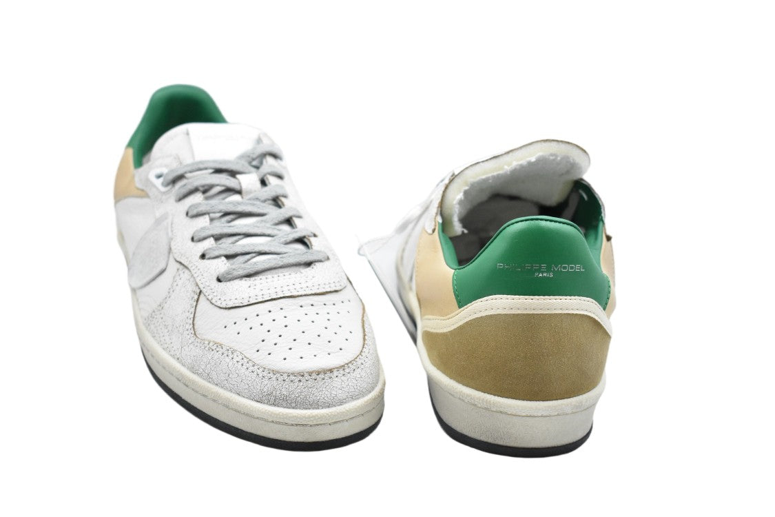 Philippe Model Green White Low Top Versatile Shoes