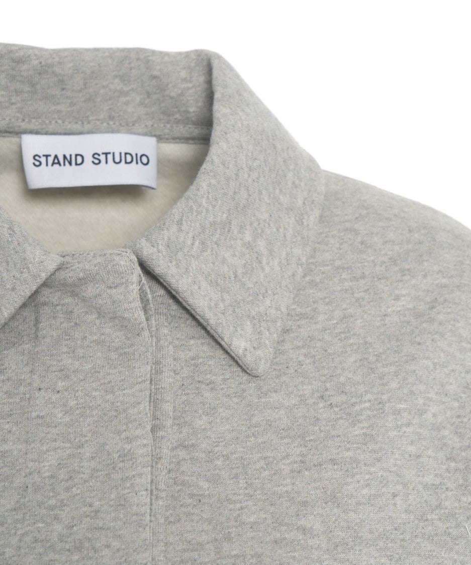 Stand Studio Relaxed Fit Organic Cotton Polo Dress With Elegant Embroidery