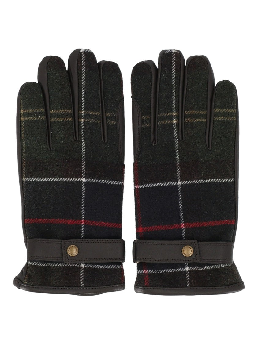 Barbour Newbrough Tartan Leather Gloves