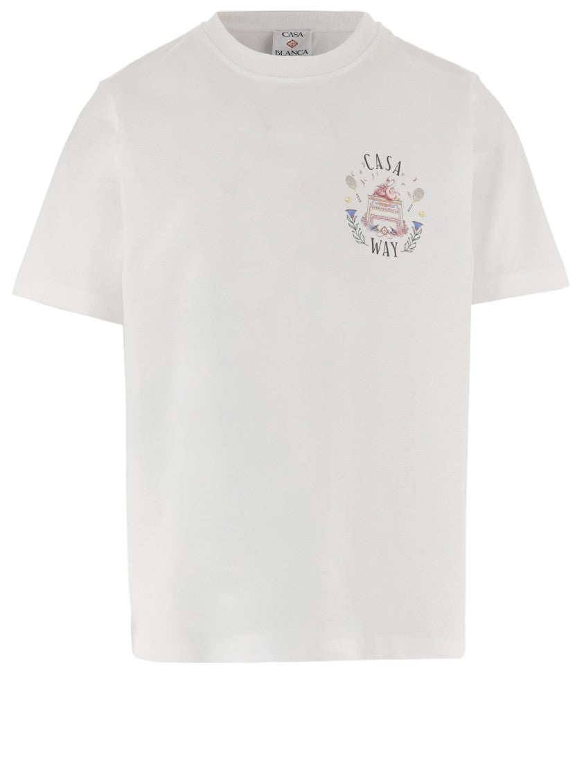Casablanca White Back Logo Cotton T-Shirt