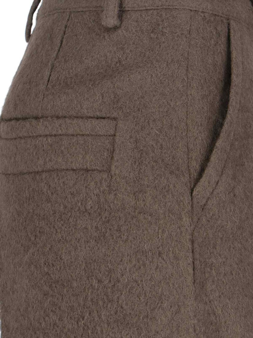 Low Classic Wool-Alpaca Pants – Brown