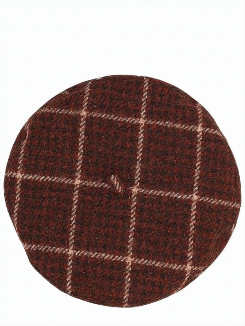 Vivienne Westwood Checkered Wool Beret With Distinctive Emblem