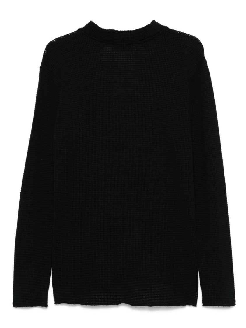 424 V-Neck Cotton T-Shirt With Raw-Cut Edges