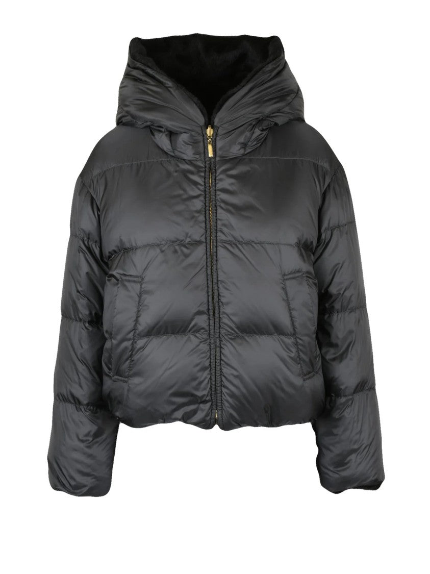 Max Mara Reversible Padded Coat With Hood And Zip Closure