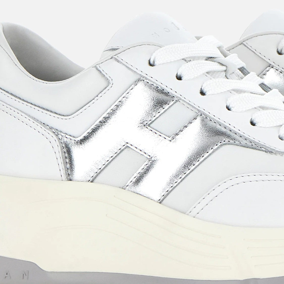 Hogan Lace-Up Sneakers With Metallic Accents