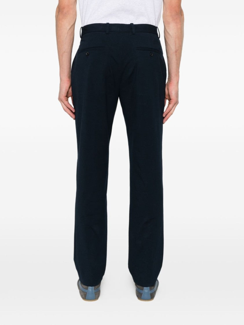 Circolo 1901 Slim Cut Navy Pants With Concealed Fastening And Tailored Finish