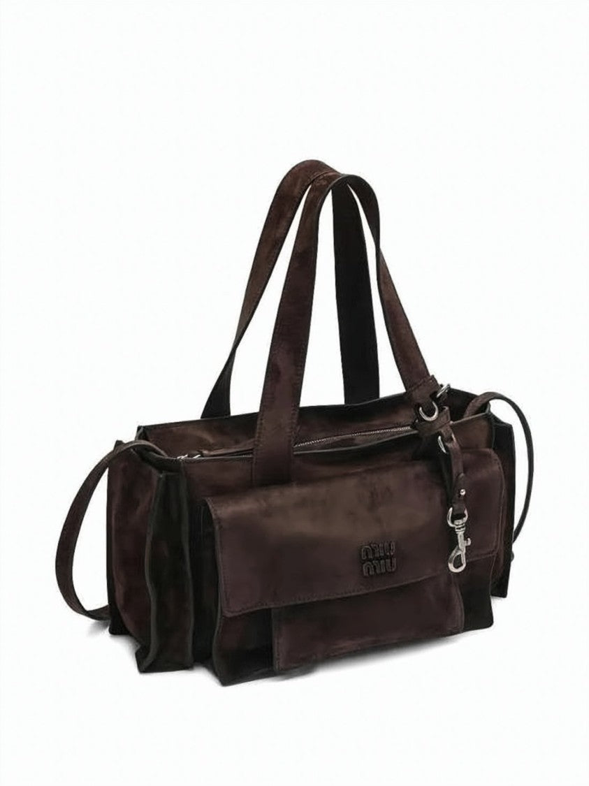 Miu Miu Soft Calf Leather Shoulder Bag With Expandable Gussets