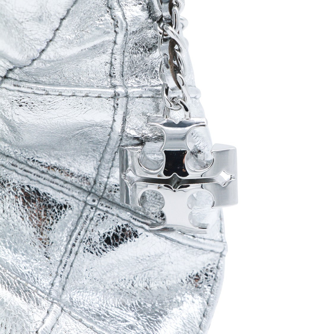Tory Burch Silver Leather Crossbody Bag