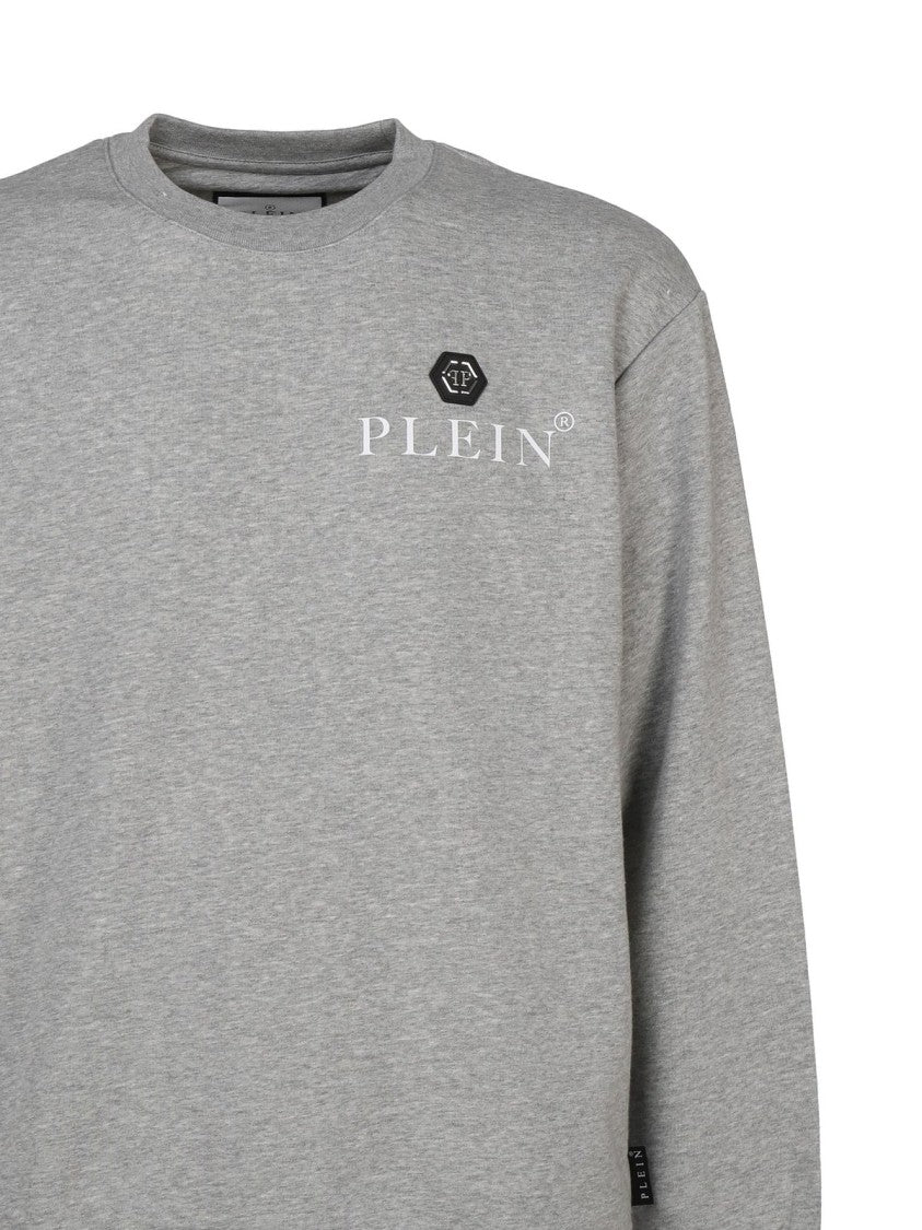 Philipp Plein Long Sleeve Crew Neck Sweatshirt With Subtle Hexagon Logo