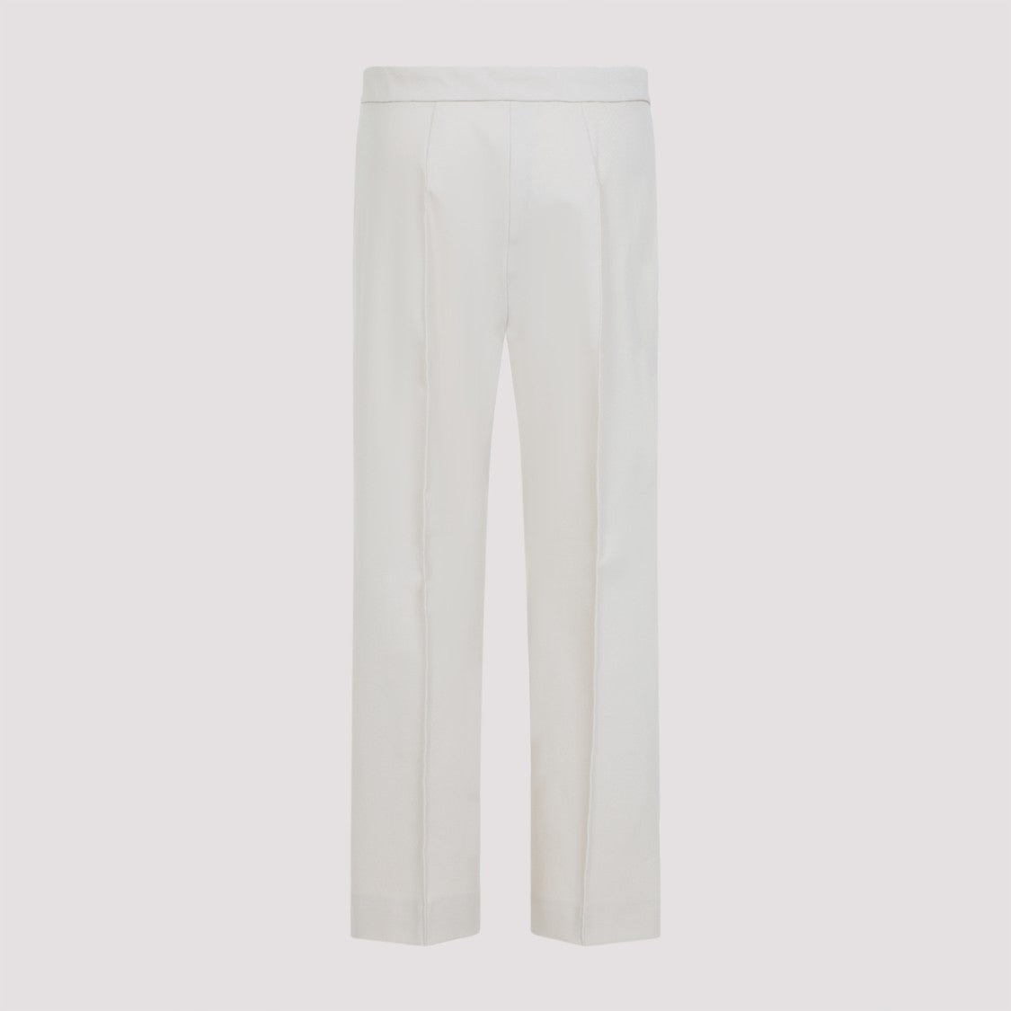 Max Mara Tailored White Trousers With Subtle Pleats And Clean Finish