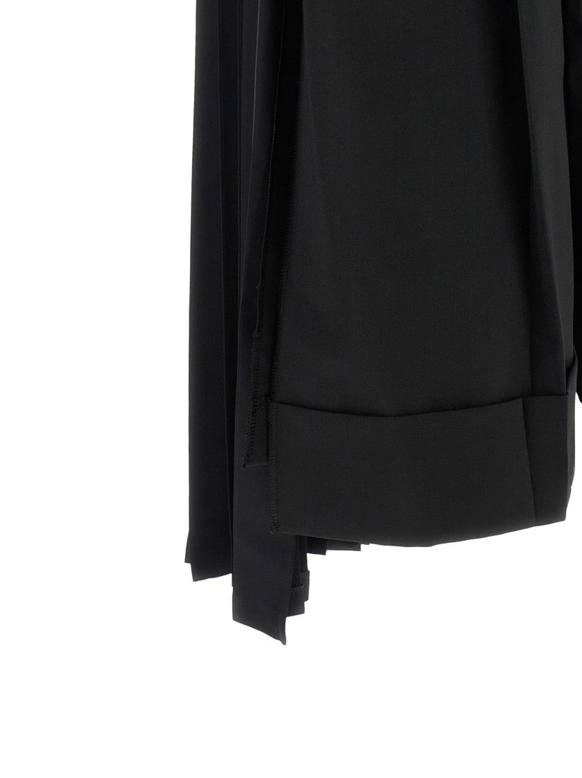 Junya Watanabe Formal Wool Blend Trousers With Unique Skirt-Effect Panel