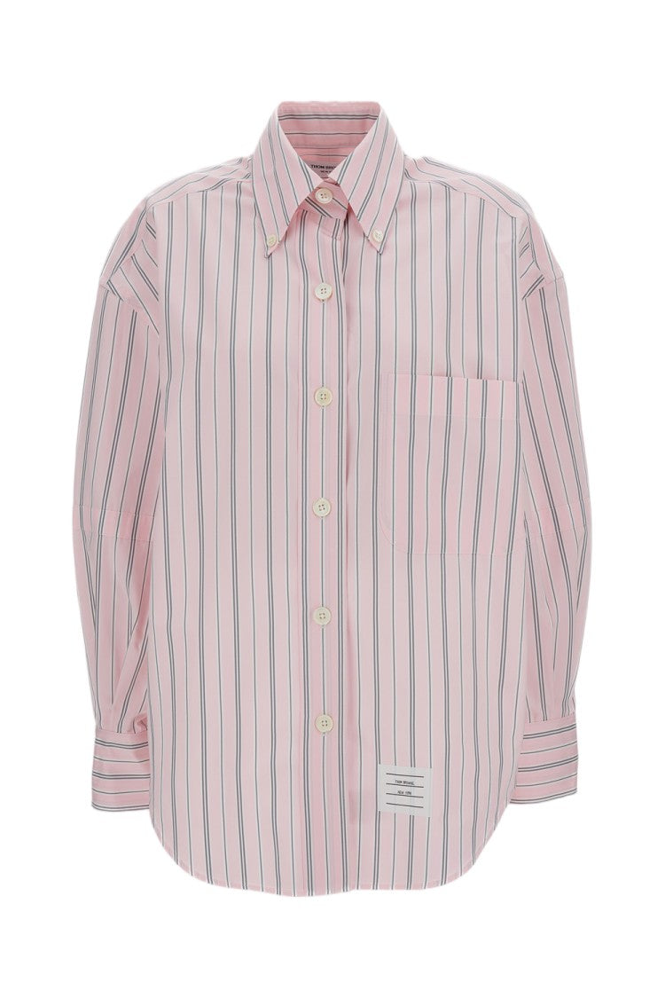 Thom Browne Pink Supersized Striped Cotton Shirt