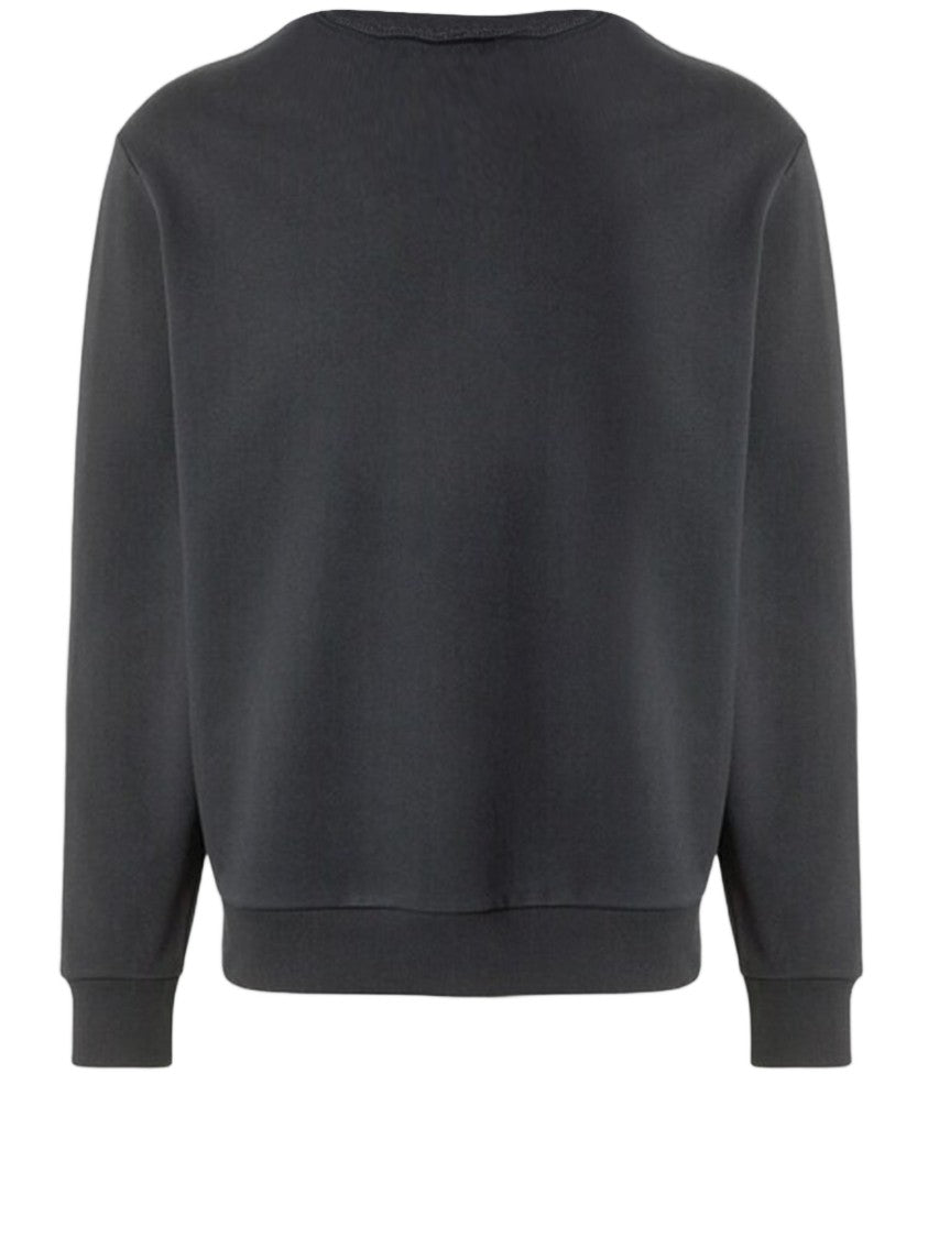 Just Cavalli Black Cotton Sweatshirt With Signature Logo Neckline