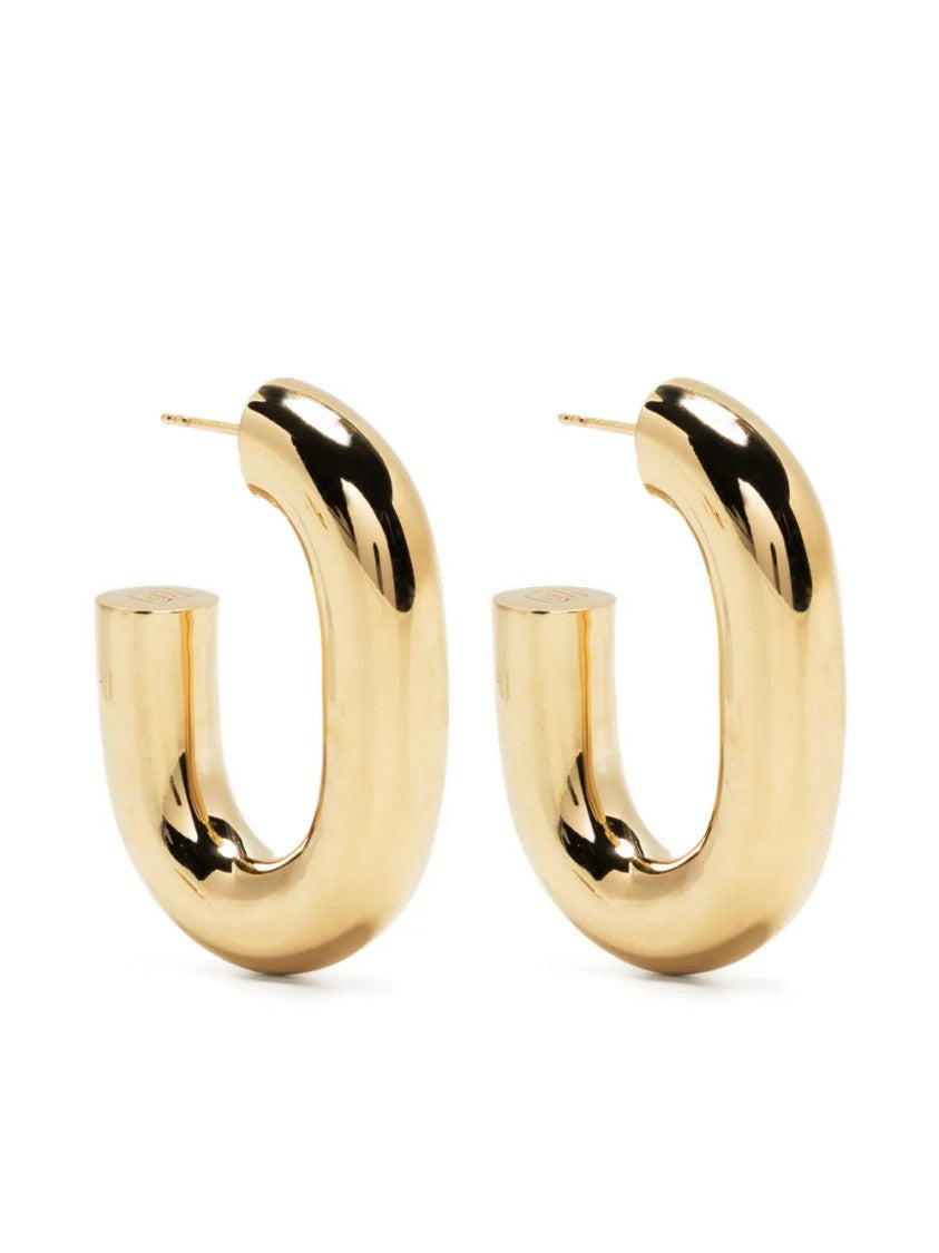 Paco Rabanne Silver Polished Earrings With Unique Silhouette