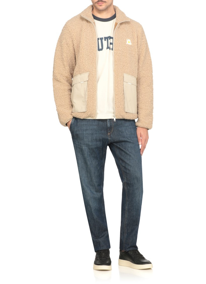 Autry Beige Teddy Jacket With High Neck