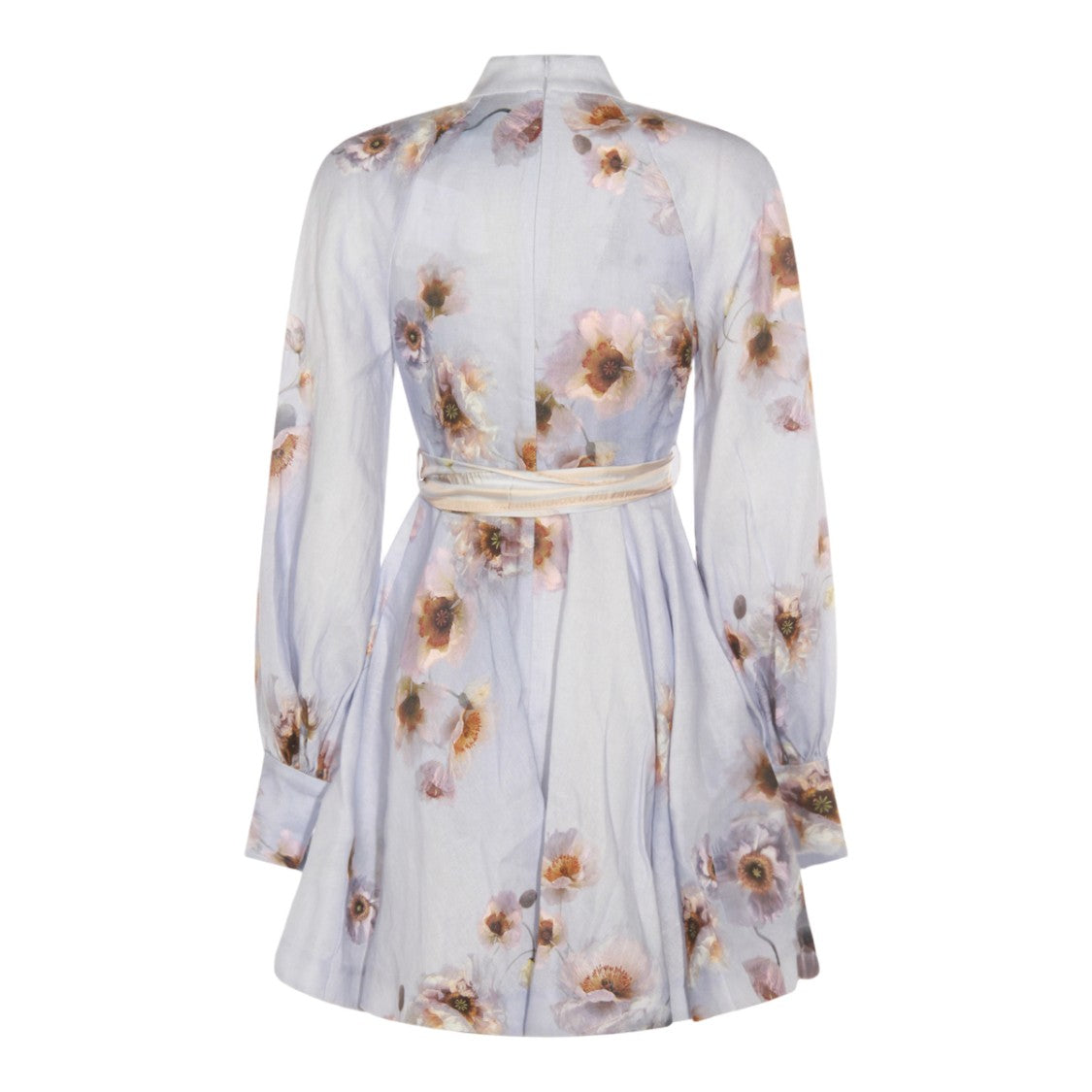 Zimmermann Floral Print Mini Dress With Puffed Sleeves