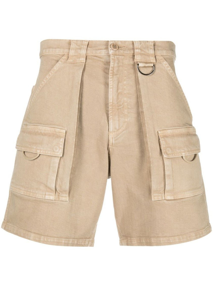 Moschino Ecru Cotton Cargo Shorts