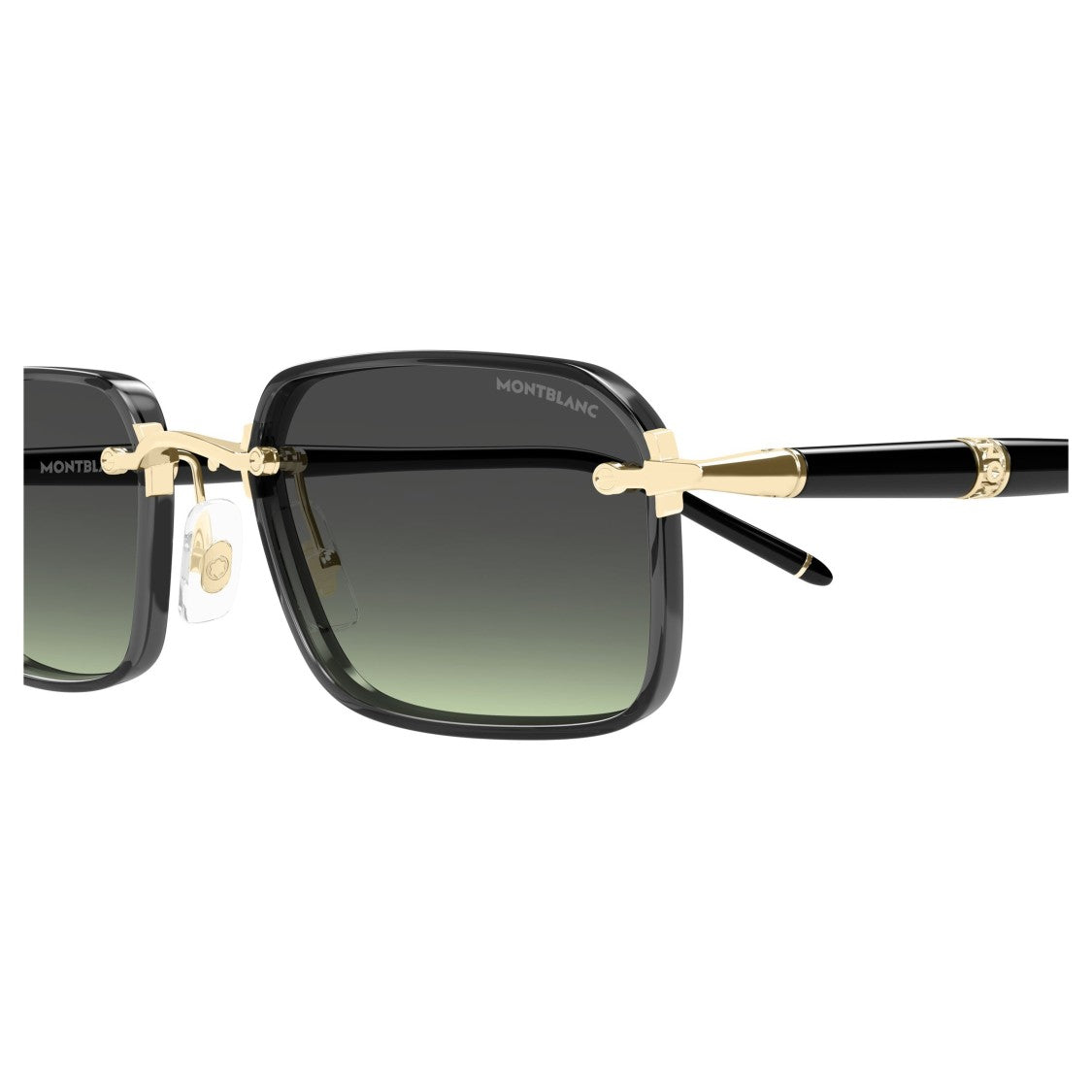 Montblanc Rectangular Frame Sunglasses With Gold-Toned Accents