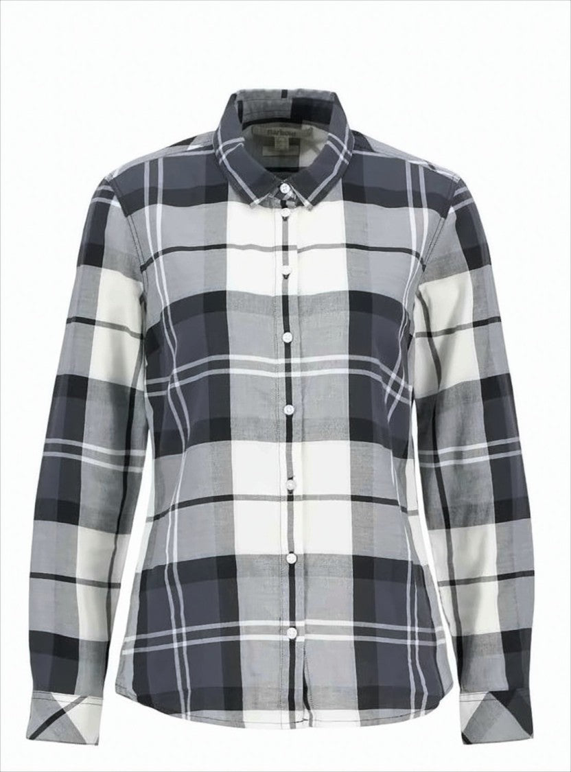 Barbour Monochrome Tartan Print Long Sleeve Barbour Shirt