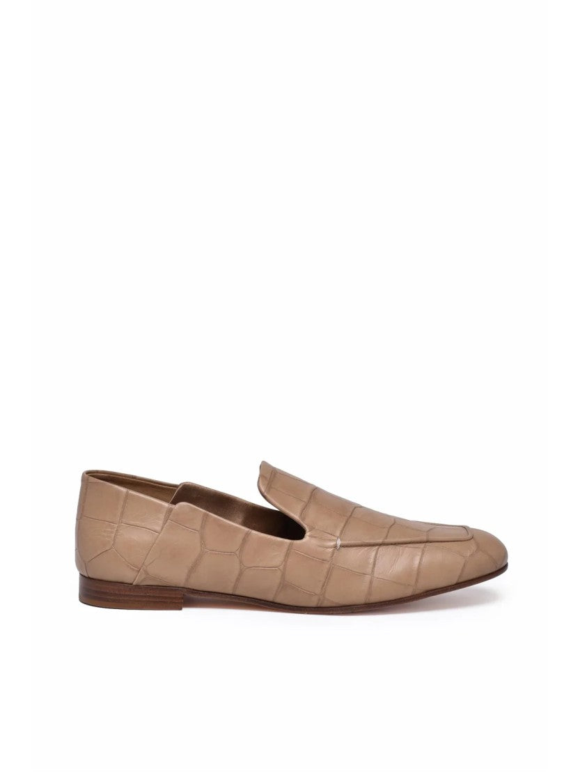 Max Mara Beige Leather Laris Loafers