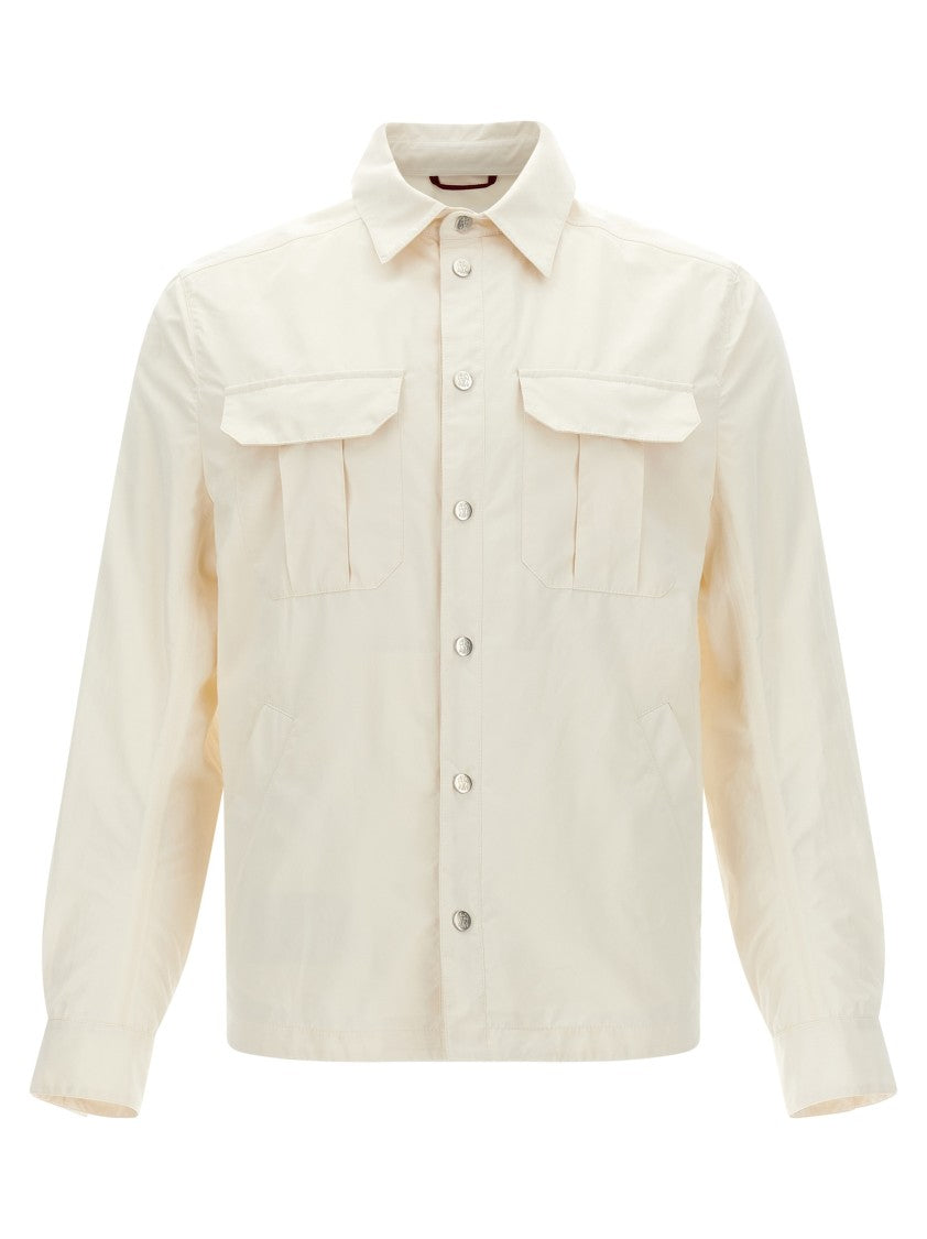 Brunello Cucinelli Water-Repellent Fabric Overshirt With Cuffed Sleeves