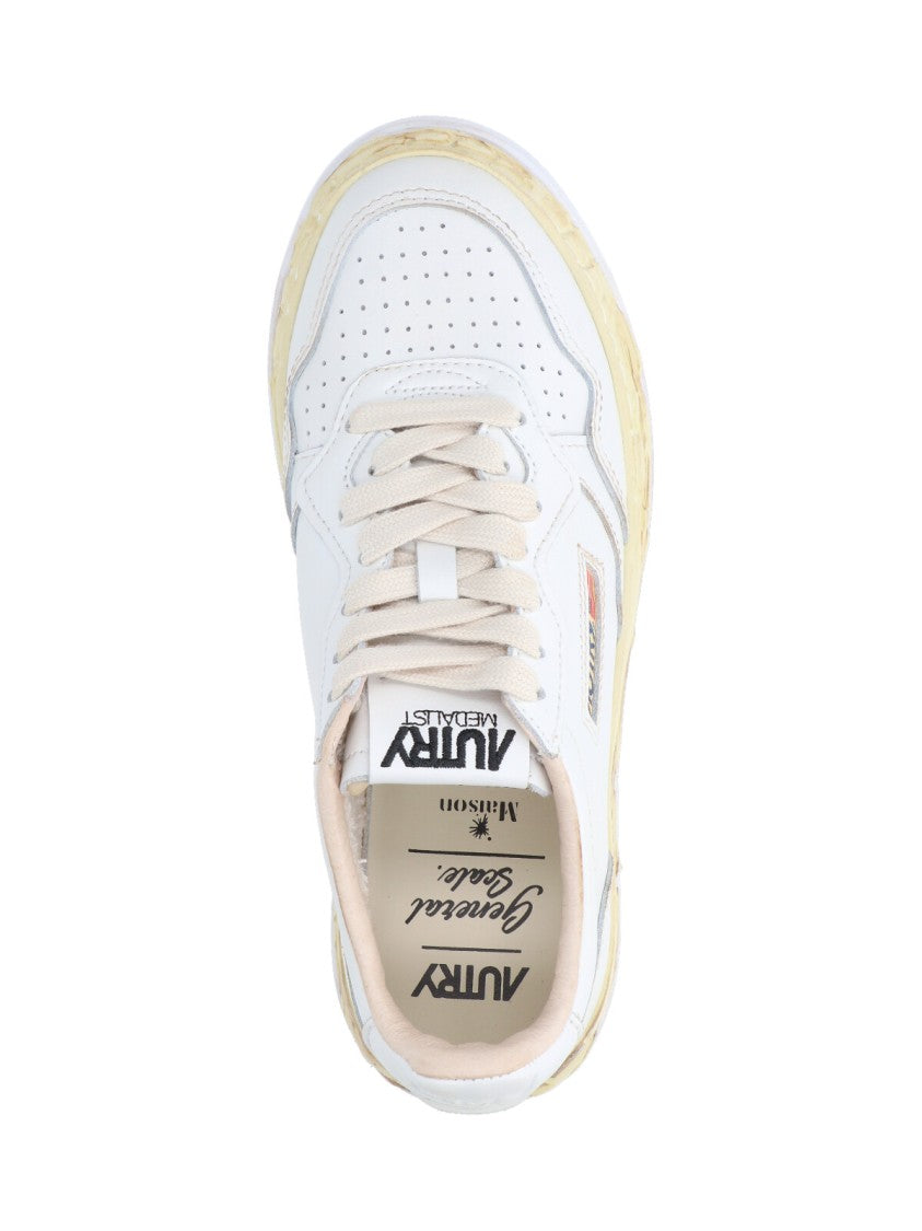 Autry White Calfskin "General Scale" Sneakers