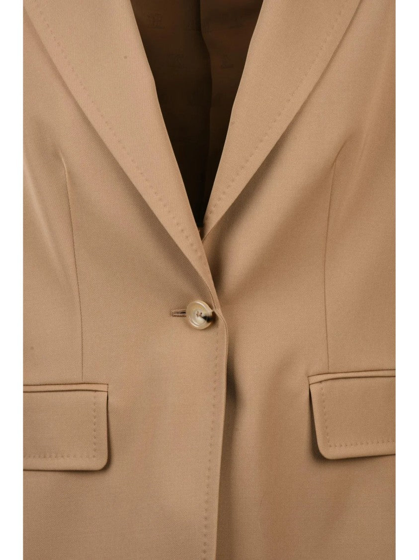 Max Mara Beige Virgin Wool Tailored Jacket
