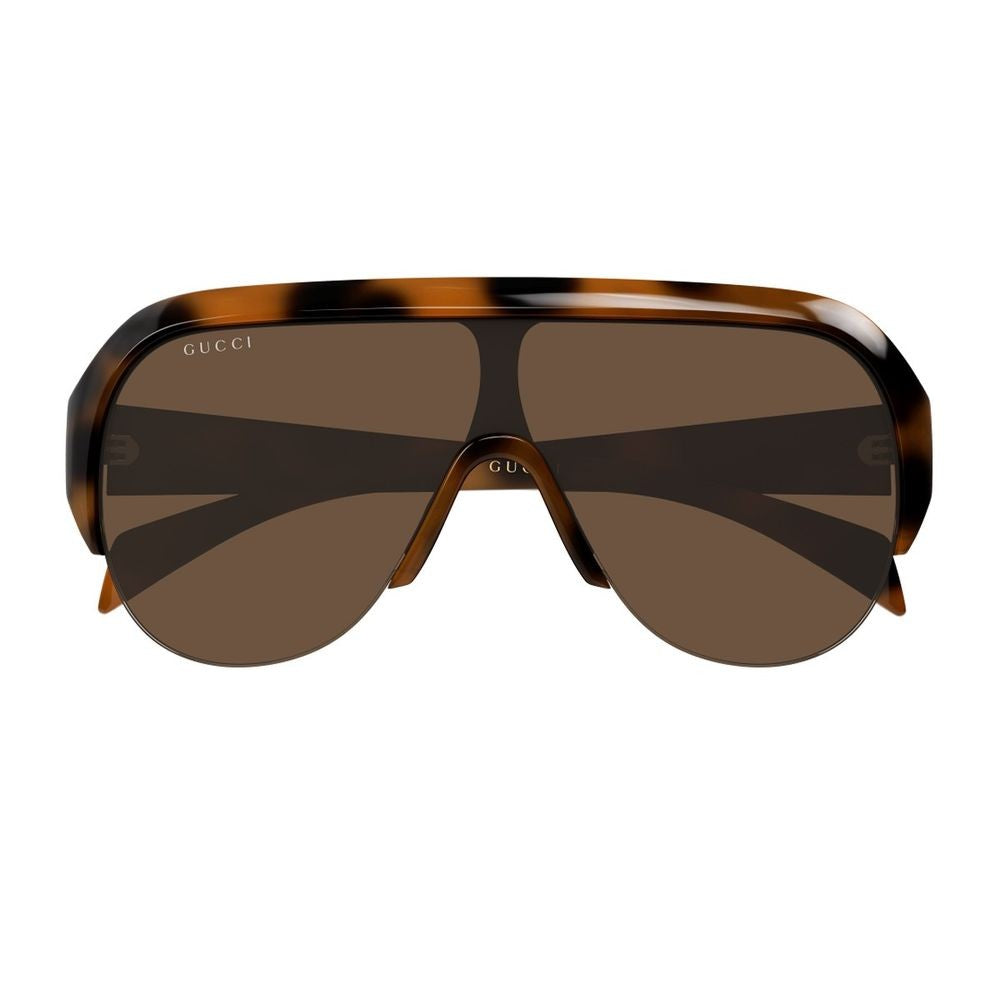 Gucci Oversized Pilot Mask Sunglasses With Sculpted Temples