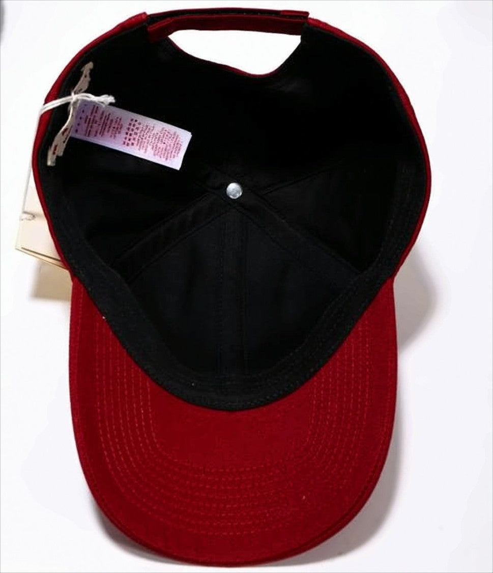 Marni Deep Red Cotton Baseball Cap With Embroidered Lettering