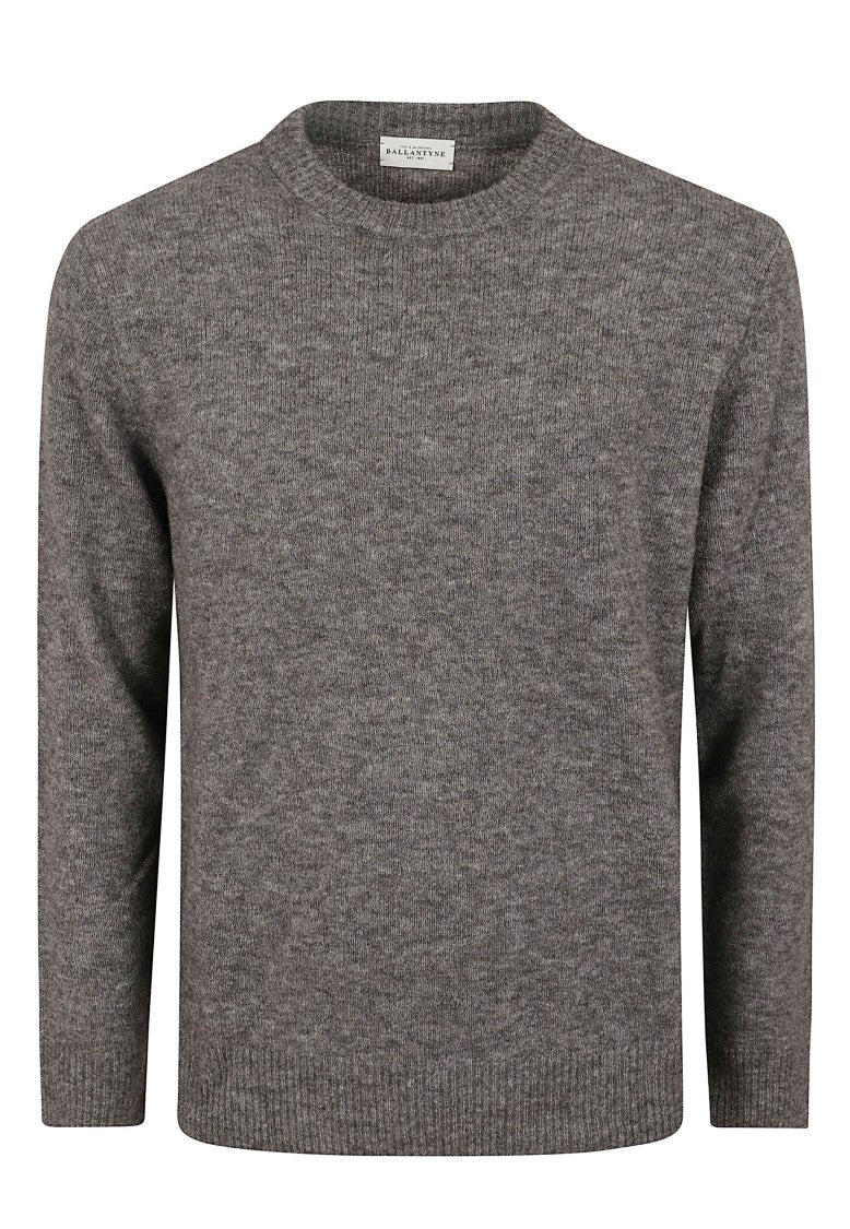 Ballantyne Wool Crewneck Pullover With Tone-On-Tone Diamond Signature