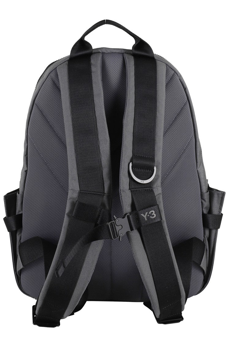 Y-3 Spacious Gray Backpack With Dual Compartments