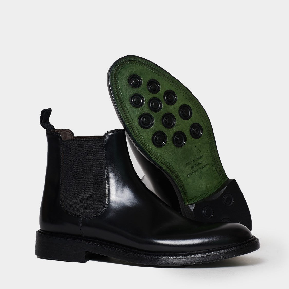 Green George Chelsea-Type Ankle Boot With Side Elastics