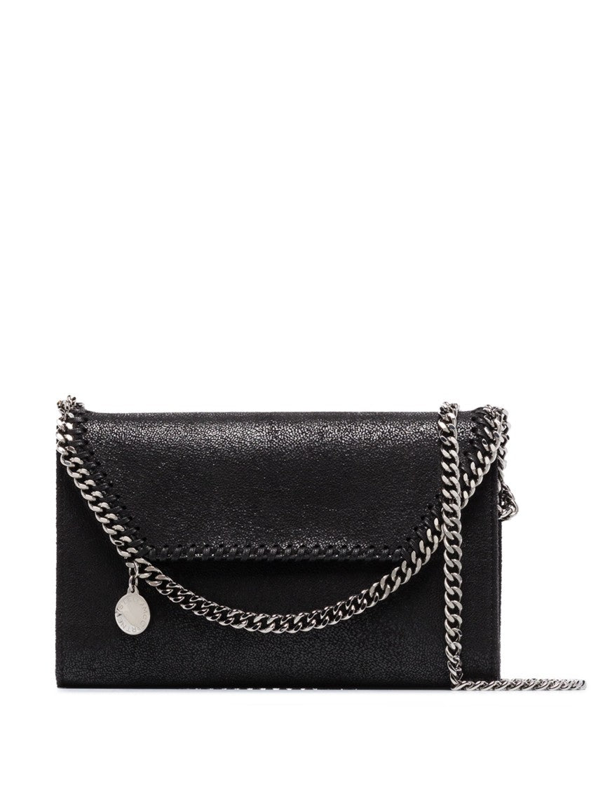 Stella Mccartney Black Falabella Wallet Shaggy Deer Satchel
