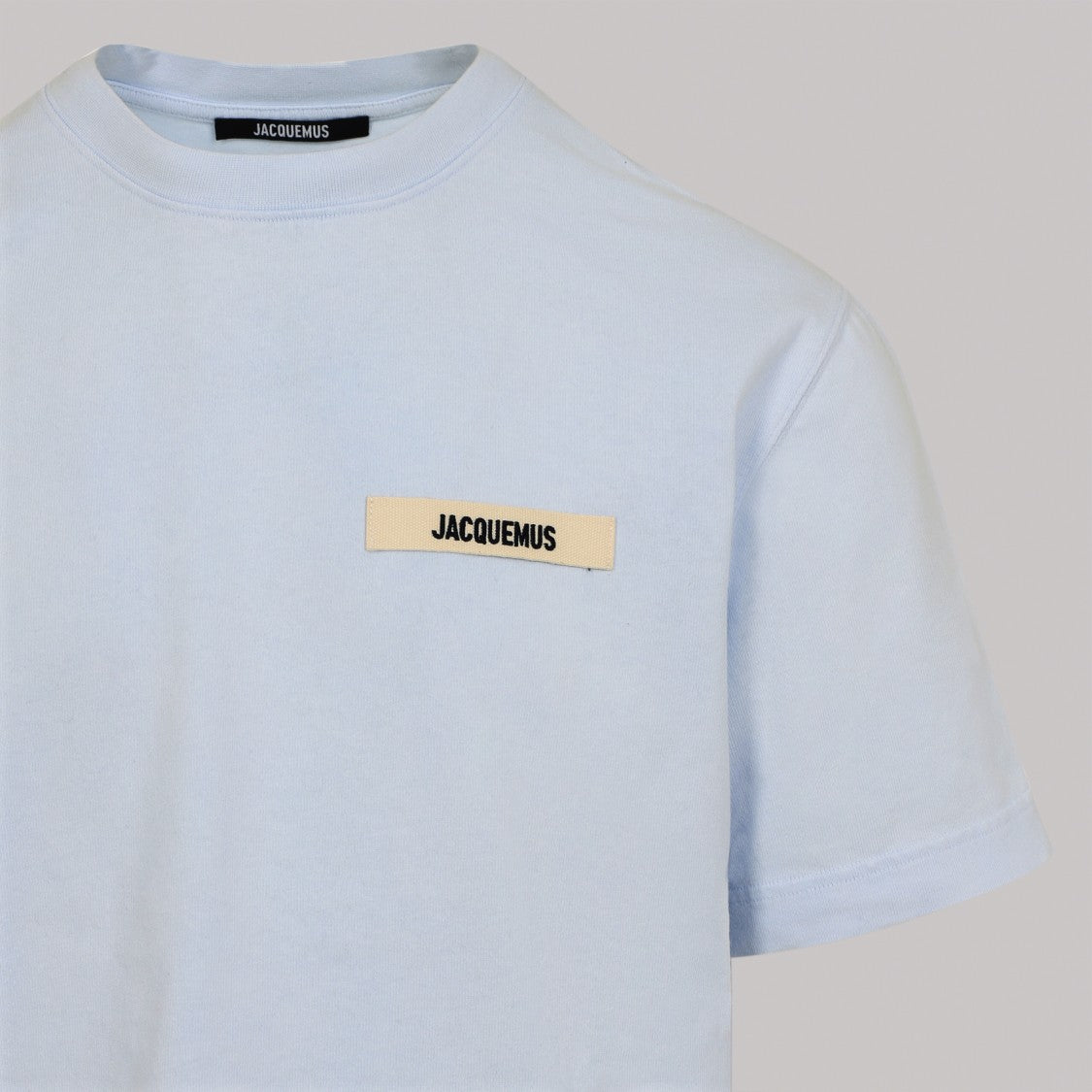 Jacquemus Light Blue Cotton Le T-Shirt Grosgrain T-Shirt