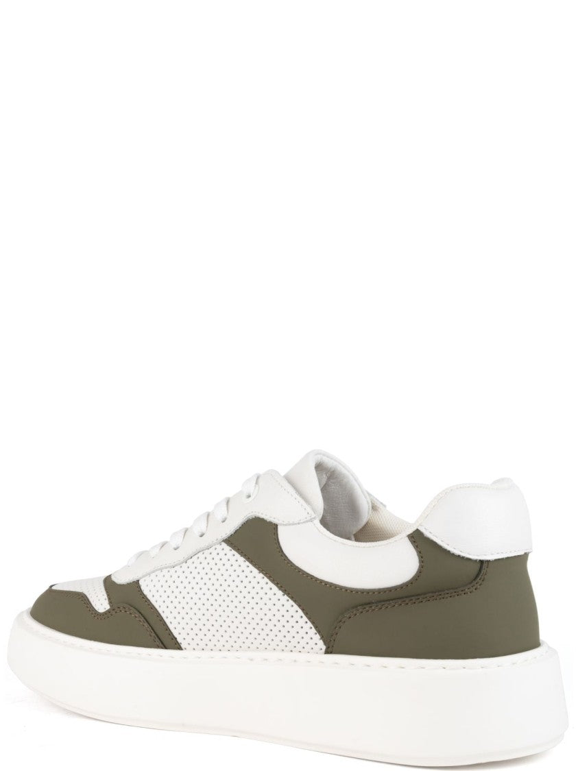 Sergio Moretti Textured Leather Trainers With Rubber Sole
