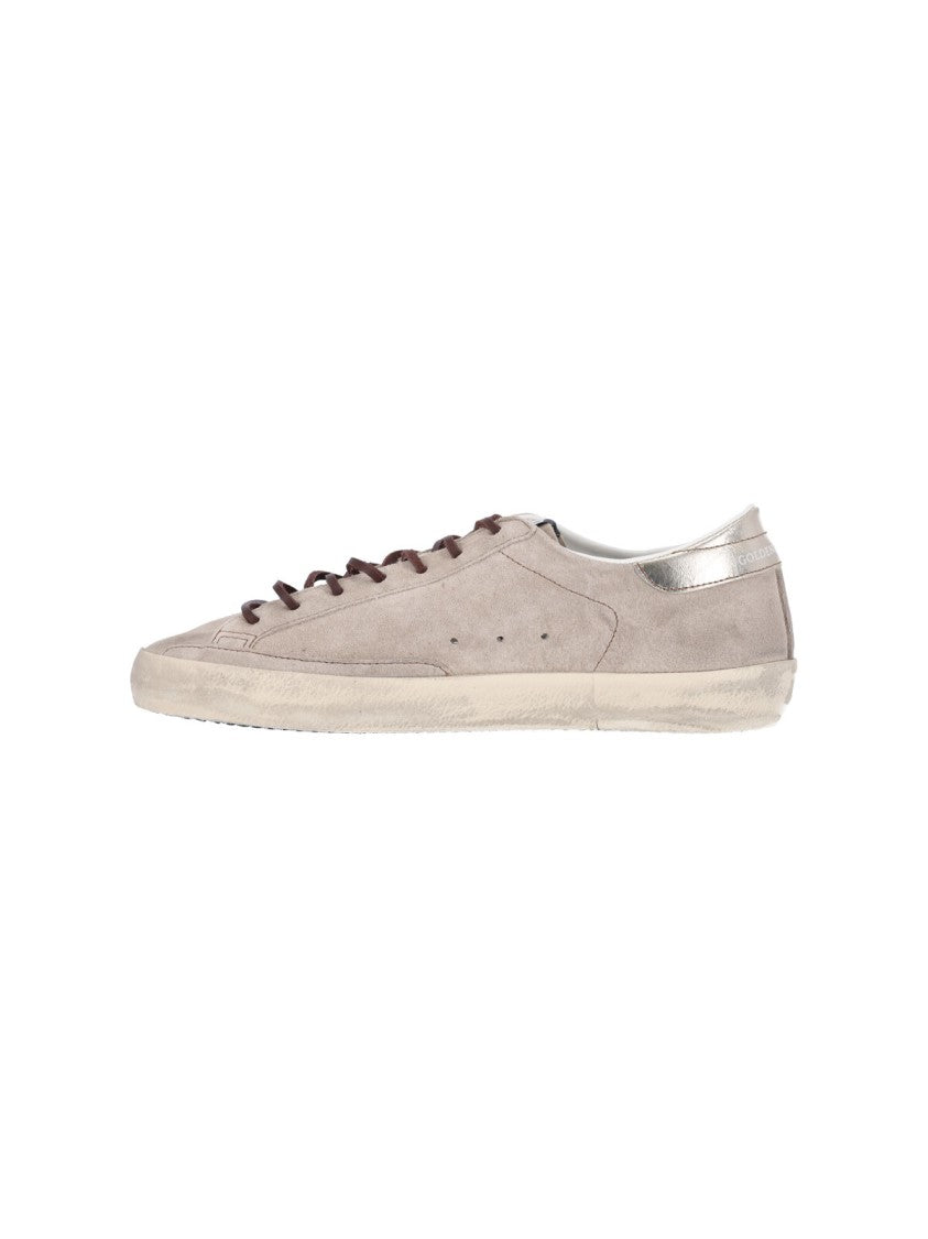 Golden Goose Beige Calf Suede Sneakers With Star Applique