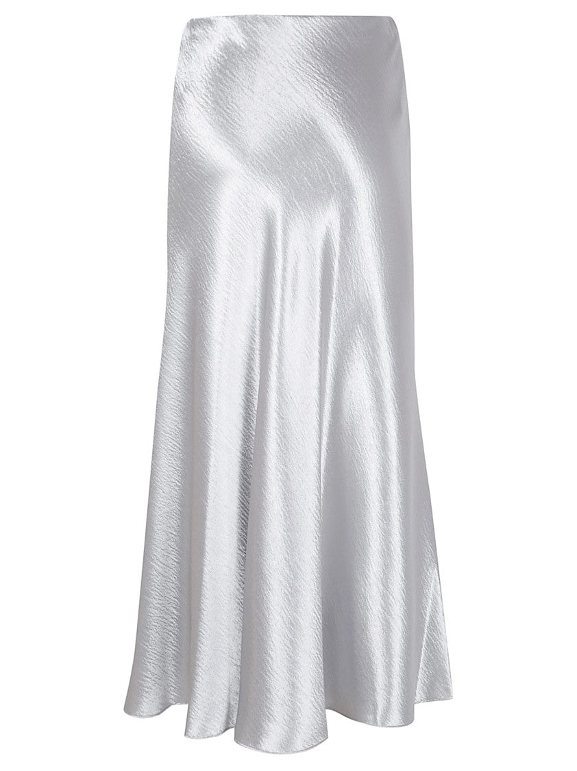 Tory Burch Silver Midi Skirt With Hidden Zip Closure
