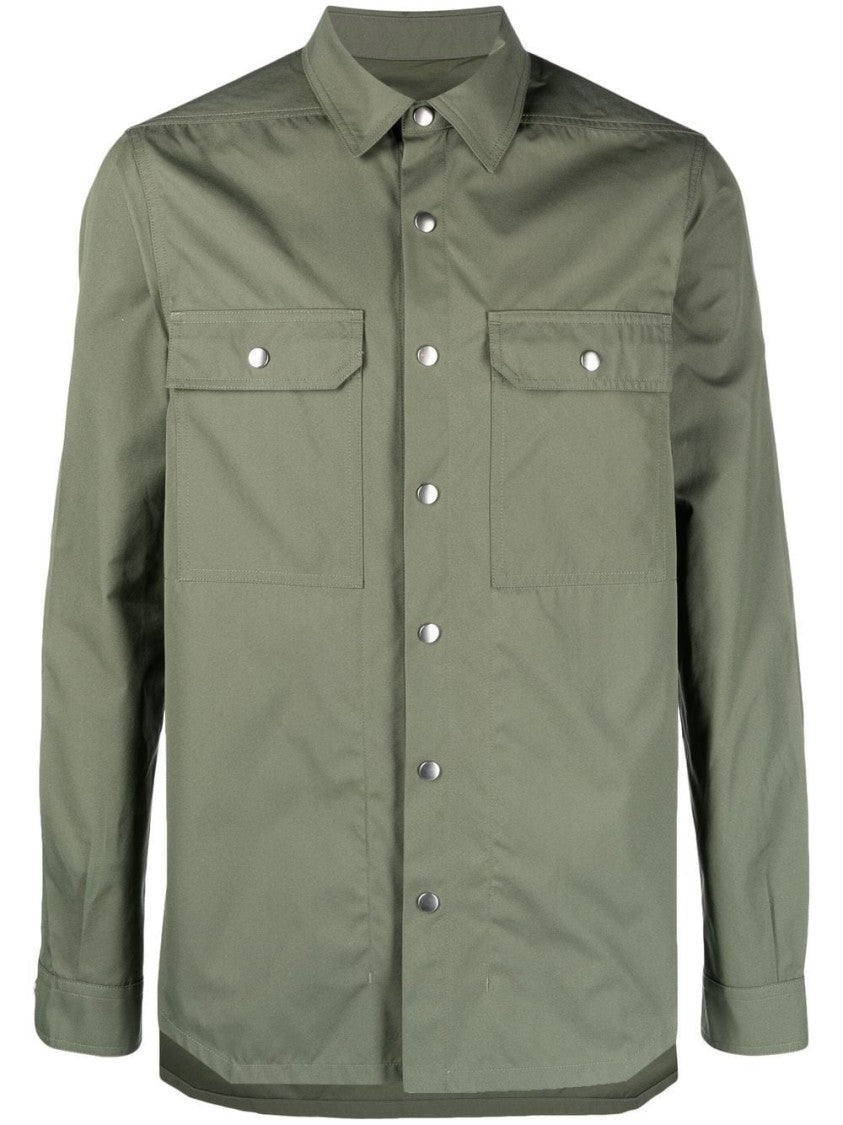 Rick Owens Green Casual Jacket With Button-Up Front