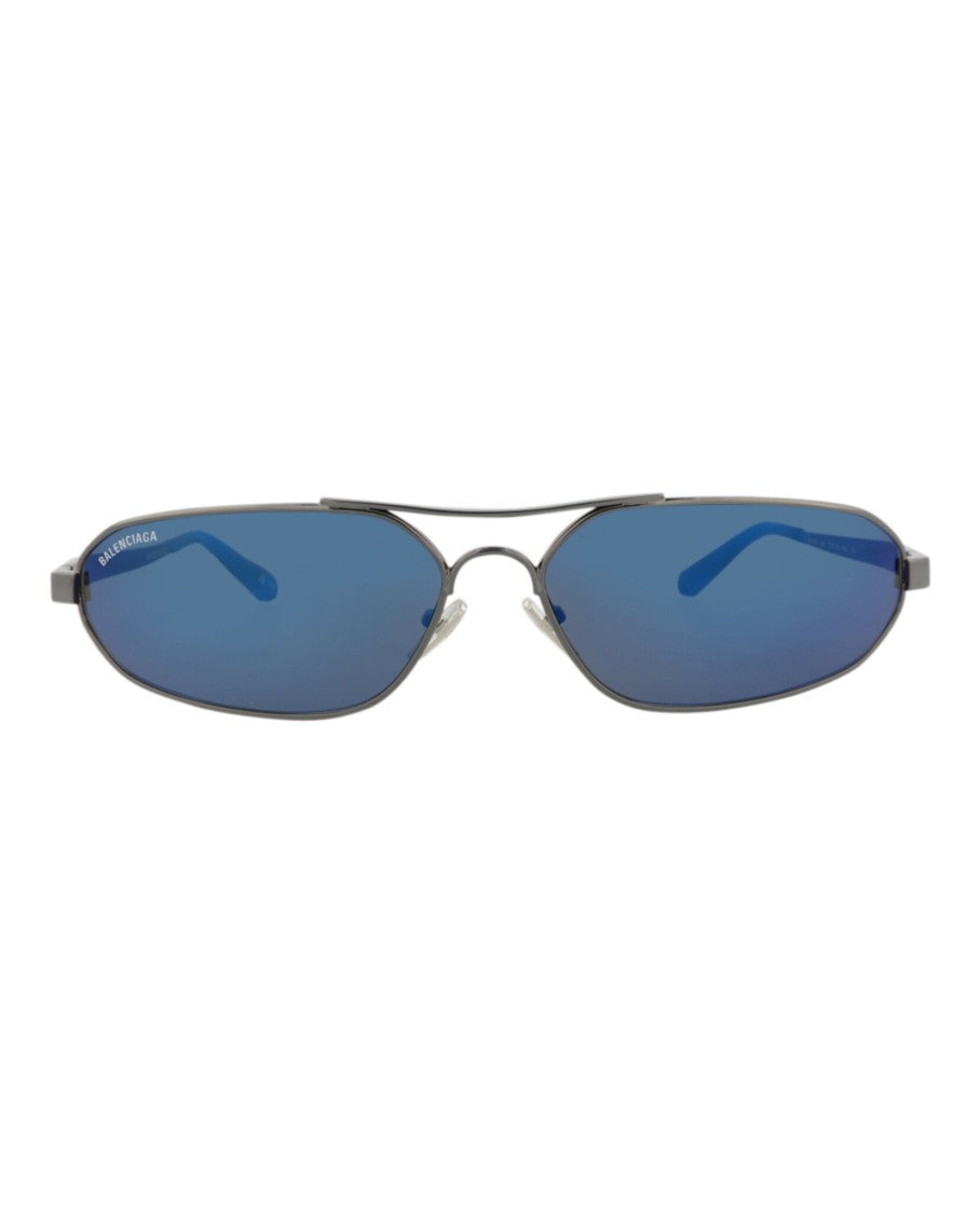 Balenciaga Shield-Frame Metal Sunglasses