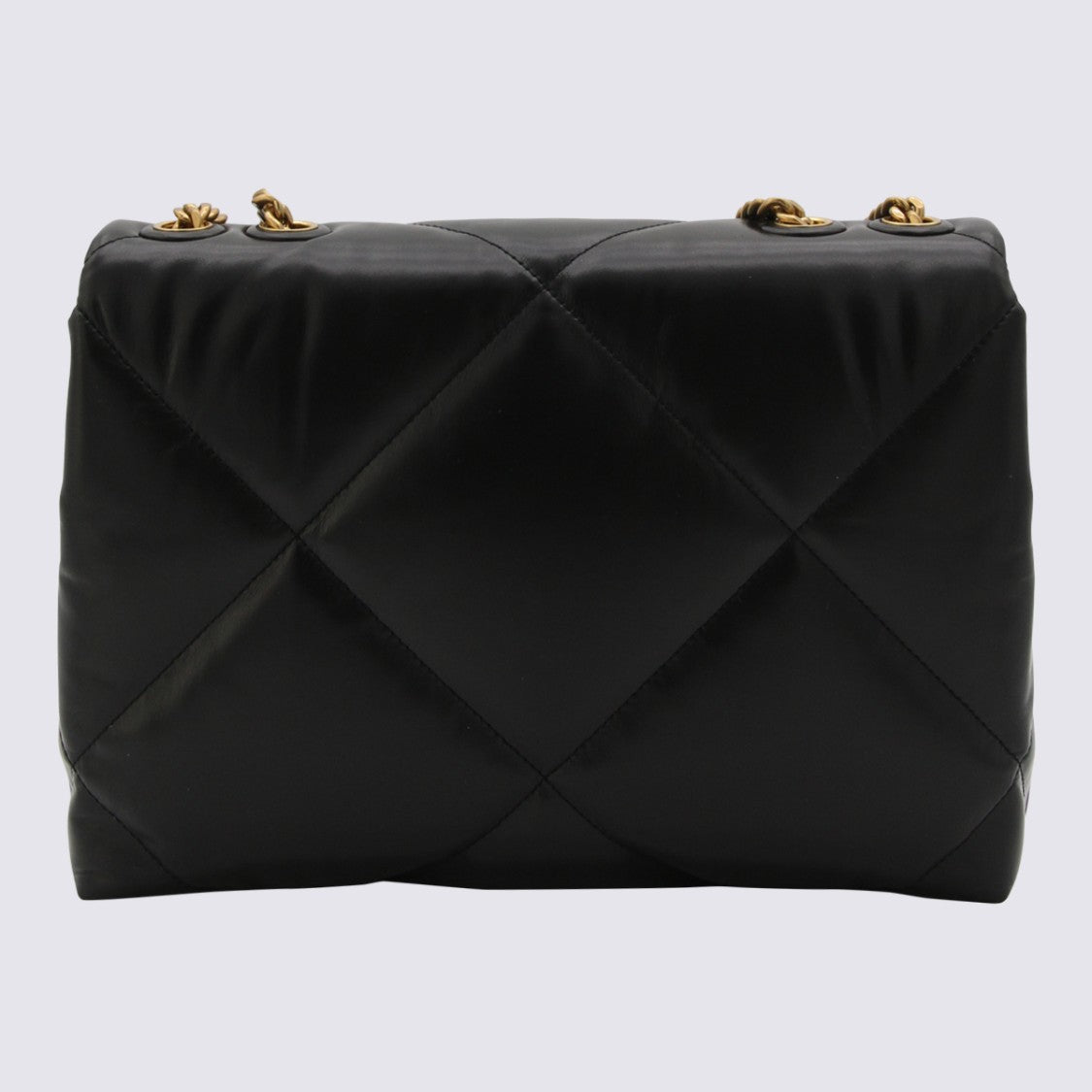 Tory Burch Black Leather Kira Diamond Shoulder Bag