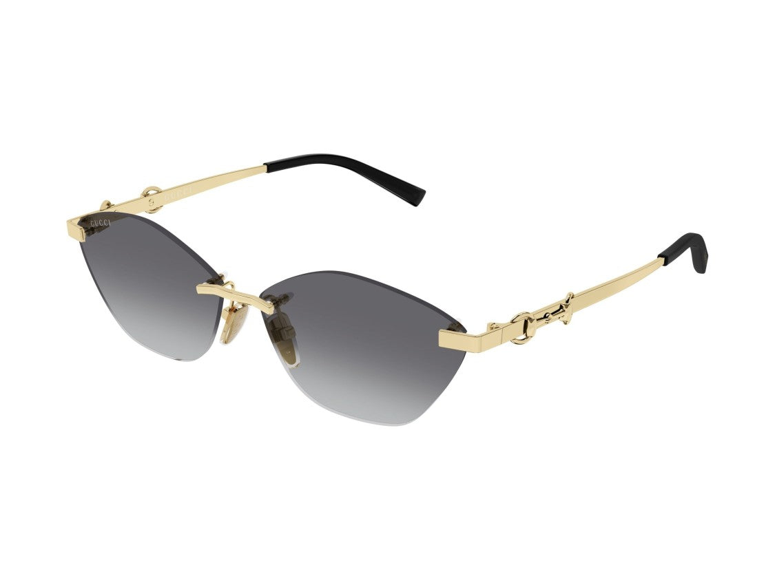 Gucci Gold Gg2050s Gradient Horsebit Rimless Sunglasses