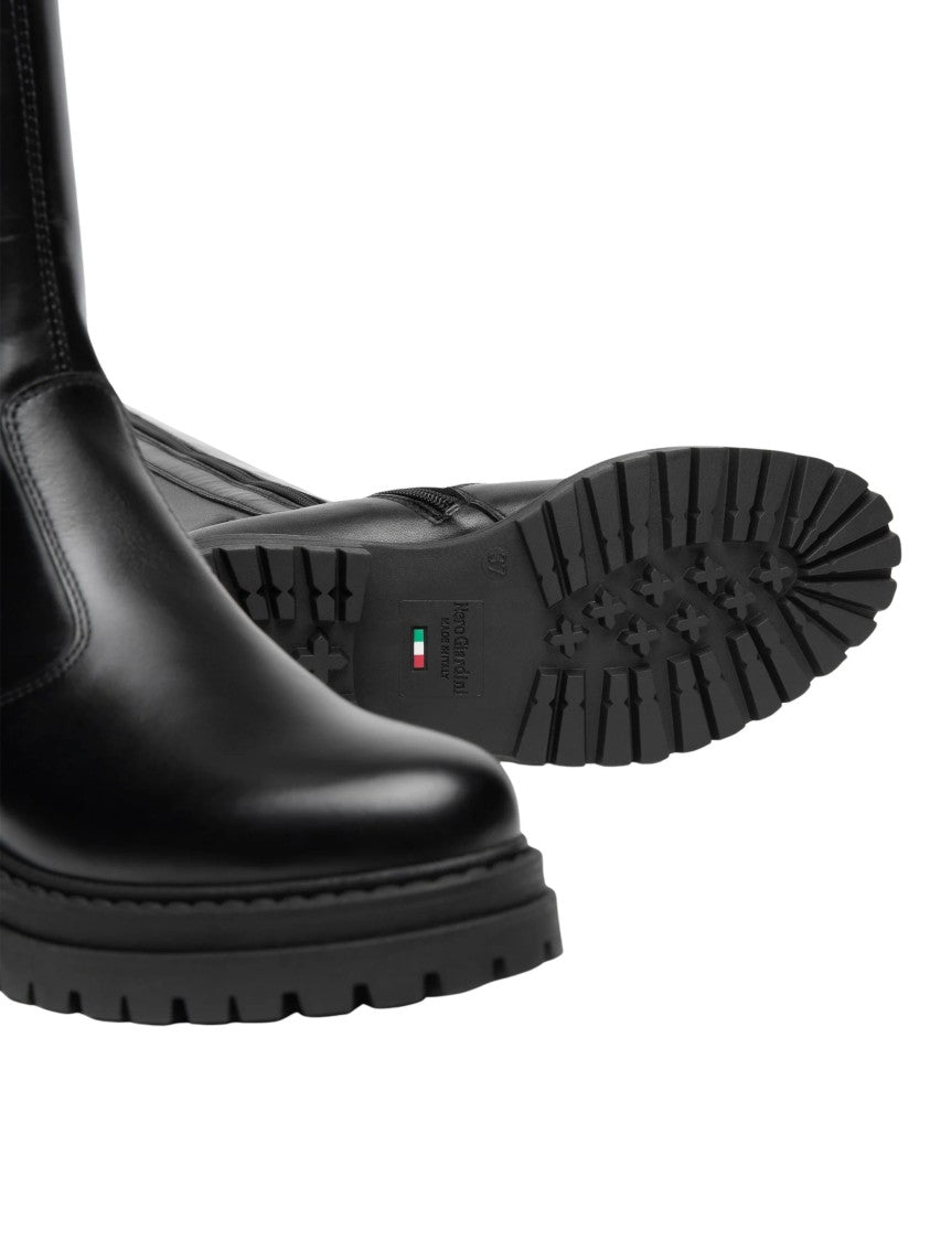 Nero Giardini Gio Technical Fabric Leather Ankle Boots