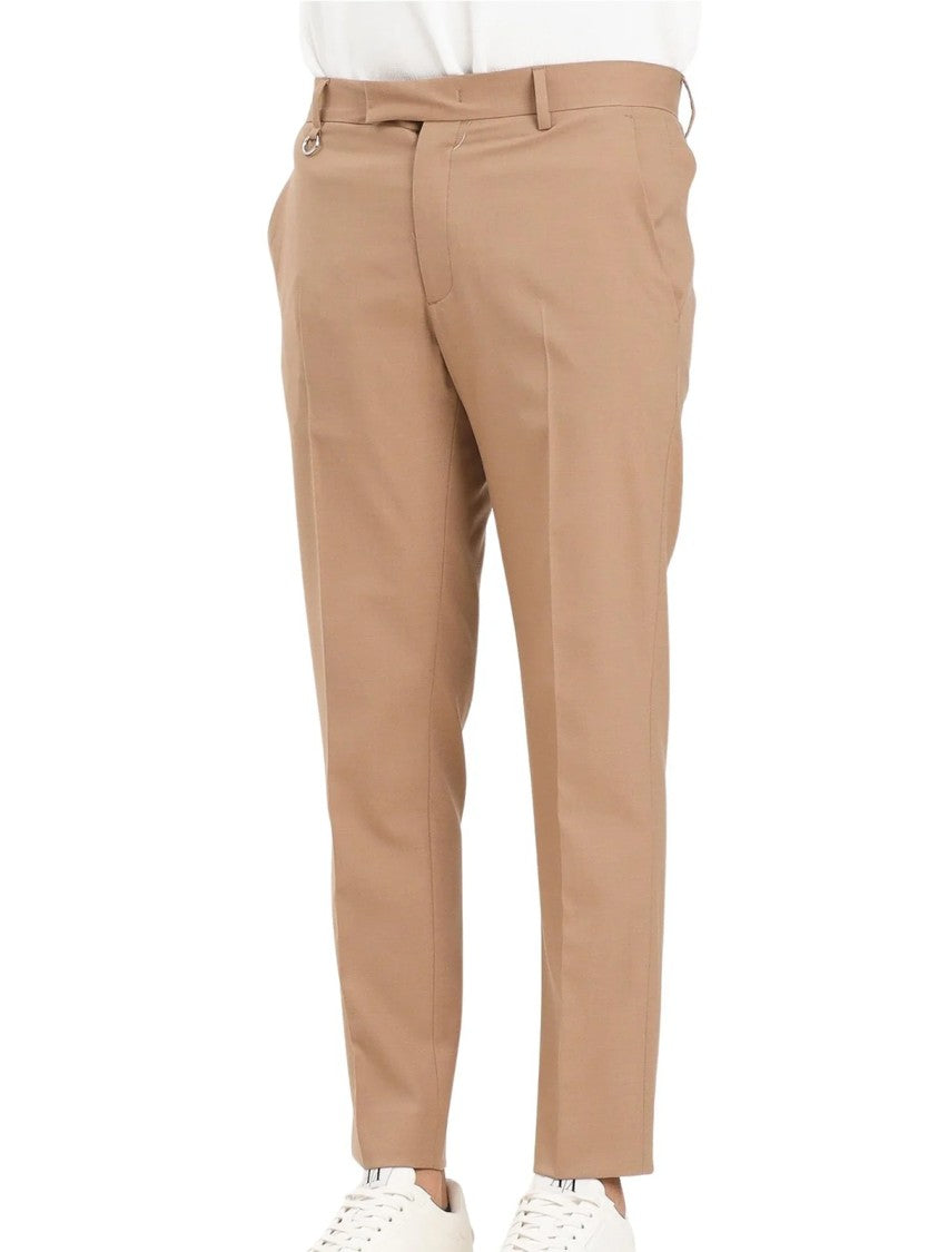 Golden Craft 1957 Beige Tailored Wool-Blend Trousers