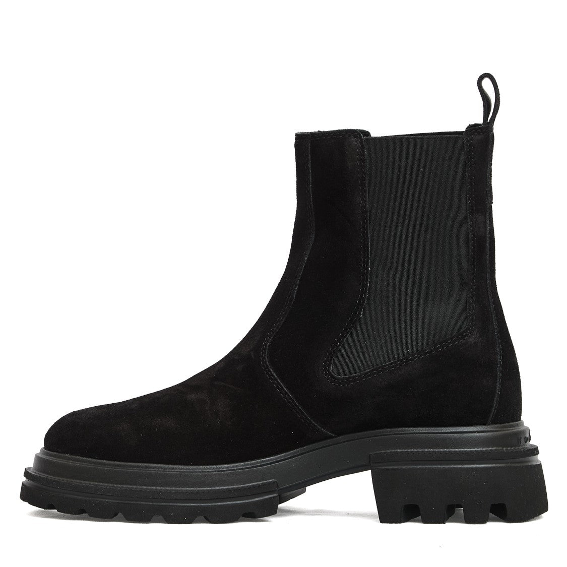 Hogan Black Suede Chelsea Boots