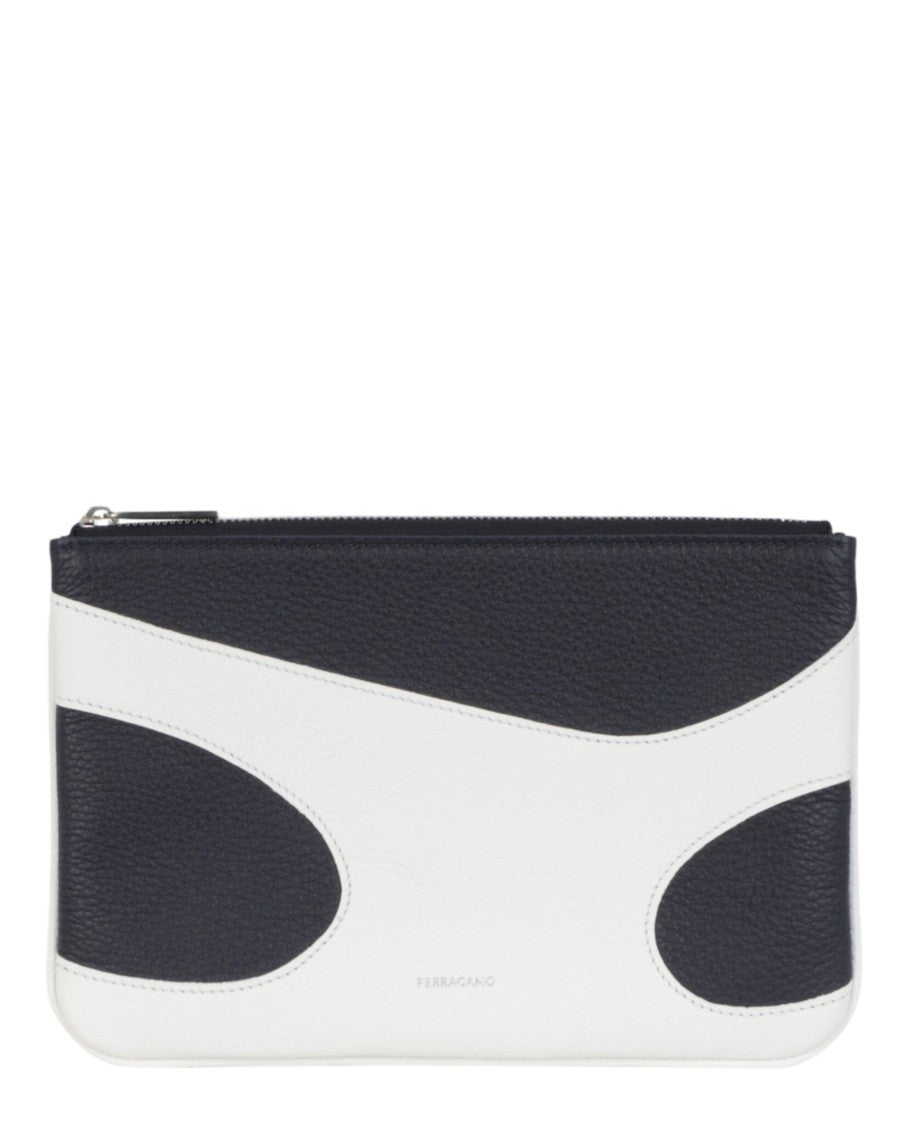 Ferragamo Cut-Out Pebbled Leather Phone Pouch