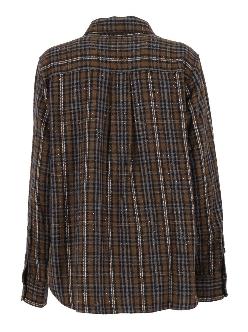 P.A.R.O.S.H. Long-Sleeved Plaid Shirt With Traditional Collar