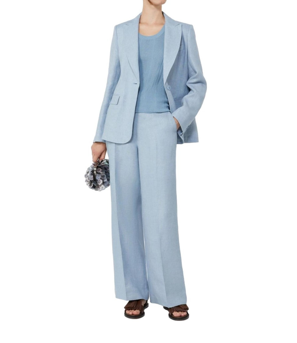 Max Mara Light Blue Wkdnalut Wool Jacket
